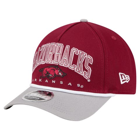 Men's New Era Cardinal/Gray Arkansas Razorbacks Arch Two-Tone Rope 9FORTY A-Frame M-Crown Adjustable Hat