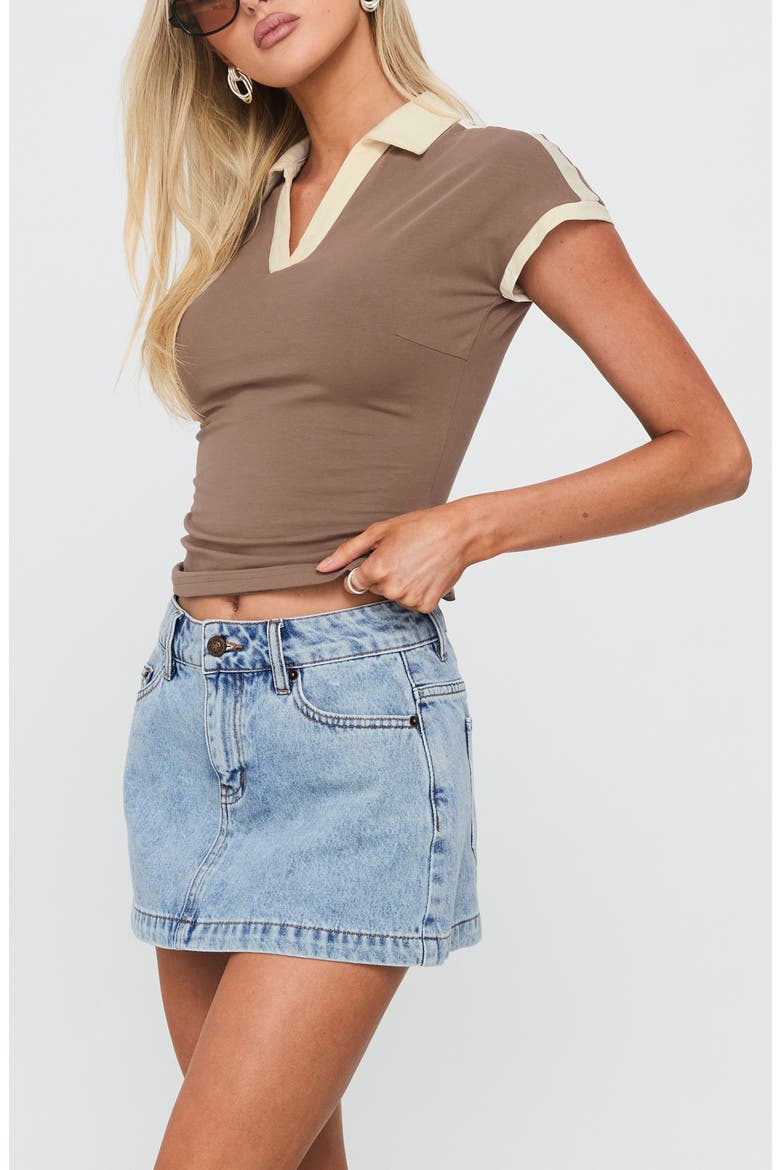 Nicolina Low Rise Denim Miniskirt, Alternate, color, ICE BLUE WASH