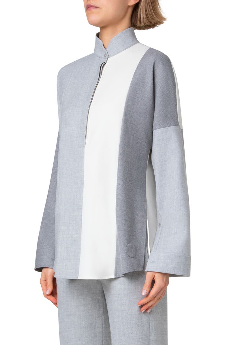 Akris punto Colorblock Cotton Shirt, Alternate, color,