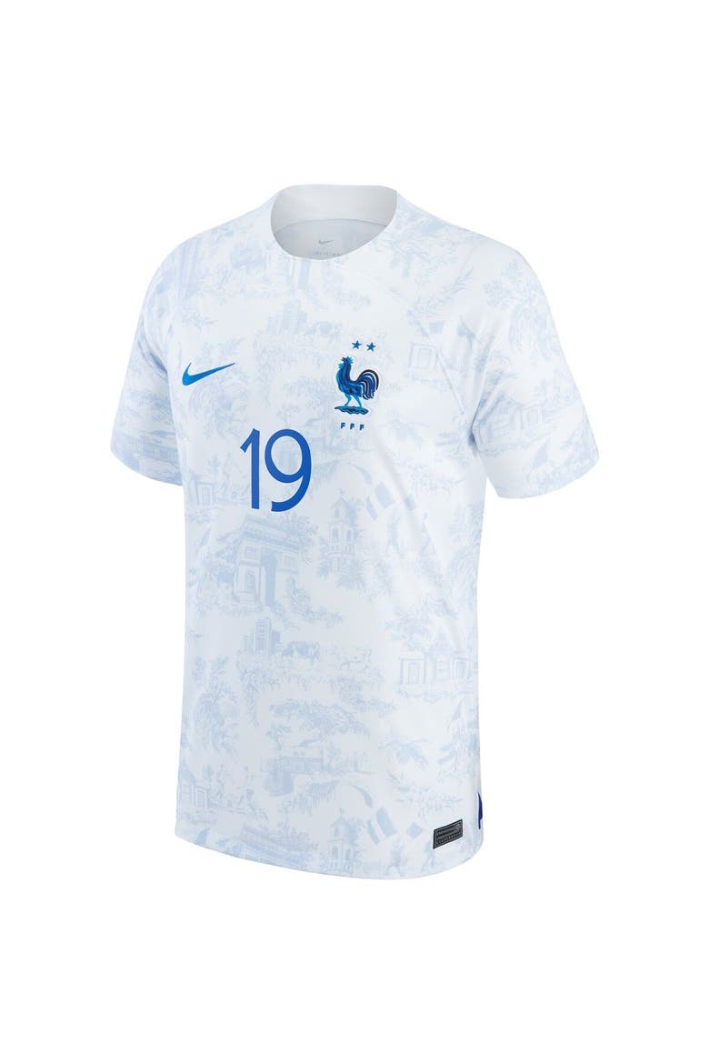 Men's Nike Karim Benzema White France National Team 2022/23 Away Breathe Stadium Replica Player Jersey, Alternate, color, White