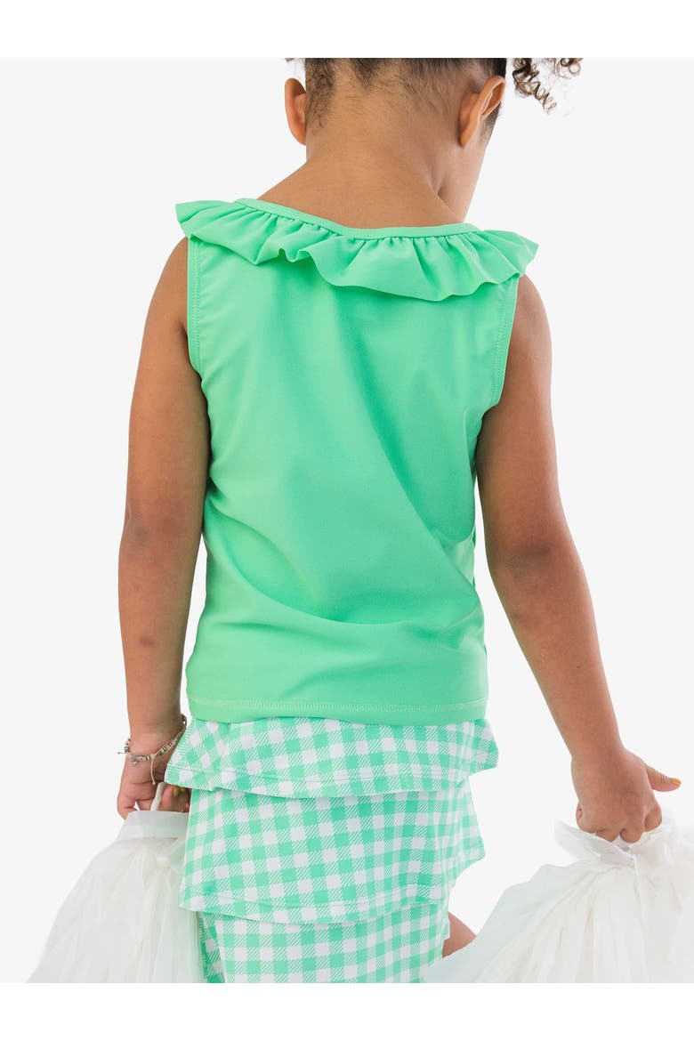 Girls Active Ruffle Tank Top, Alternate, color, Spring Green