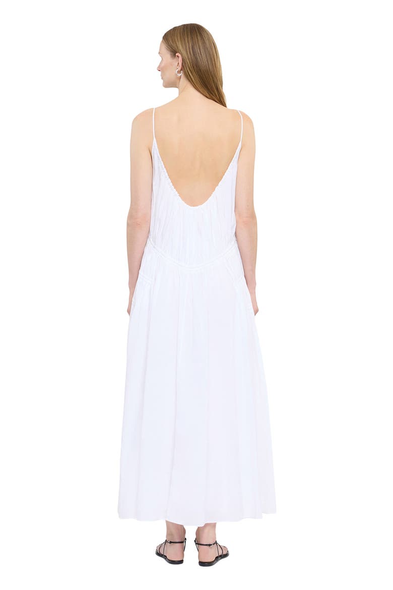 Gathered Scoop Back Dress, Alternate, color, OFF WHITE