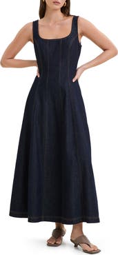 Marcella Melrose Denim Maxi Dress
