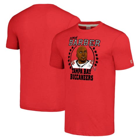 Men's Homage  Ronde Barber Heathered Red Tampa Bay Buccaneers  Caricature Retired Player Tri-Blend T-Shirt