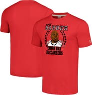 Homage Men's Homage Ronde Barber Heathered Red Tampa Bay Buccaneers Caricature Retired Player Tri-Blend T-Shirt