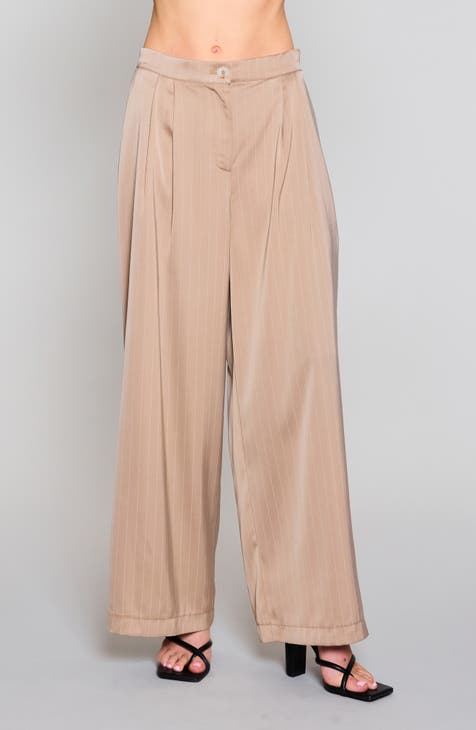 Pinstripe Wide Leg Pants