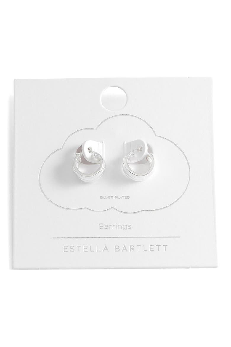 Chunky Textured Hoop Earrings, Alternate, color, SILVER