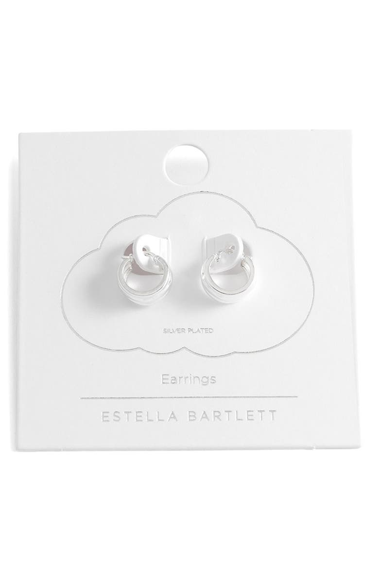 Estella Bartlett Chunky Textured Hoop Earrings, Alternate, color, Silver