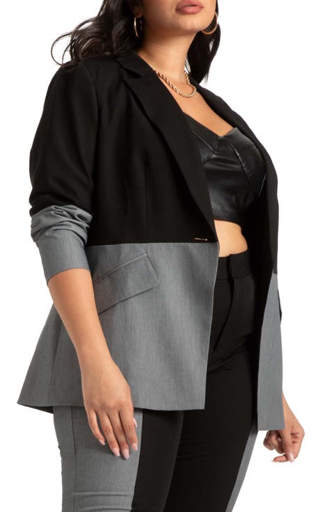 Faux Leather Bustier Crop Top (Plus Size)