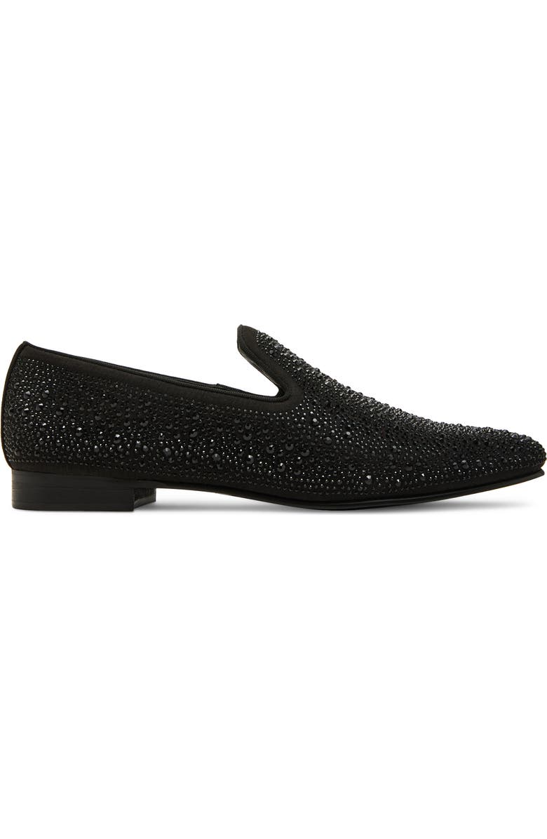 Steve Madden Cash Crystal Loafer, Alternate, color, Black