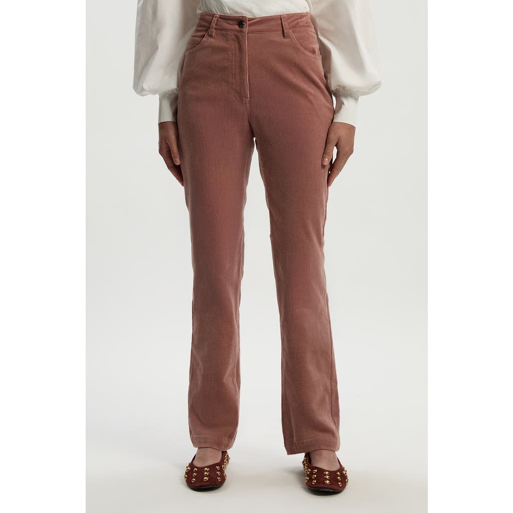 Karen Millen Stretch Cord Kickflare Jean In Brown