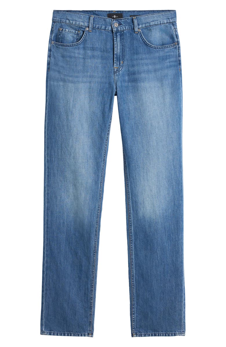 7 For All Mankind The Straight Cotton & Linen Jeans, Alternate, color, Cloudbreak