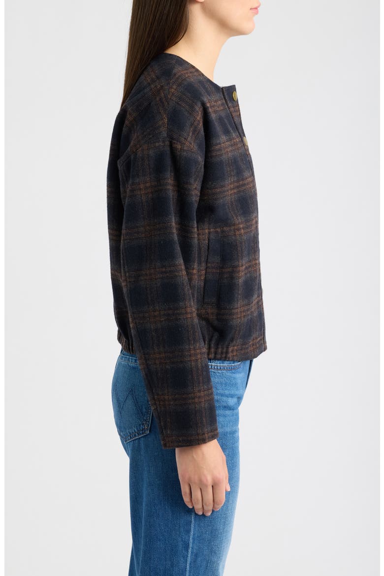 Plaid Zip Front Bomber Jacket, Alternate, color, NAVY PLAID