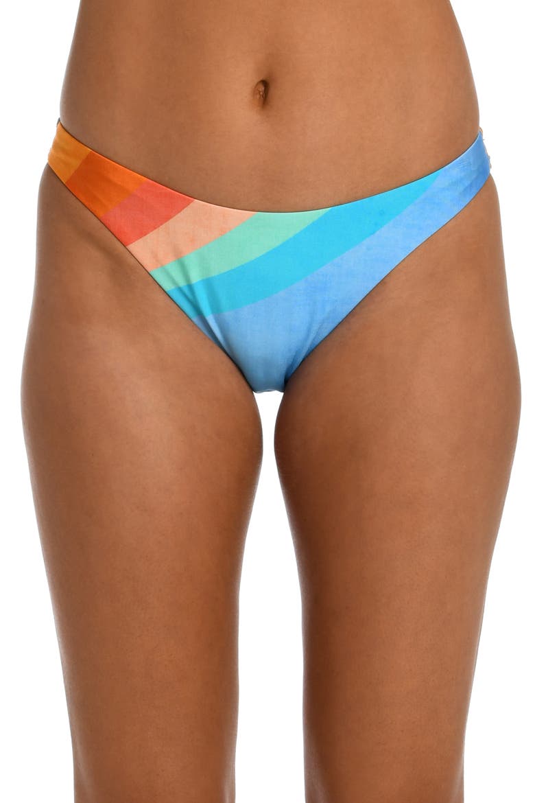 Mod Ruched Bikini Bottoms, Main, color, MULTI BLUE
