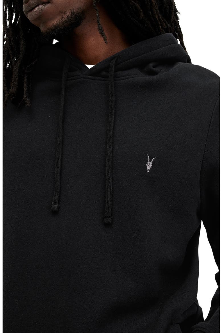 Raven Cotton Hoodie, Alternate, color, BLACK