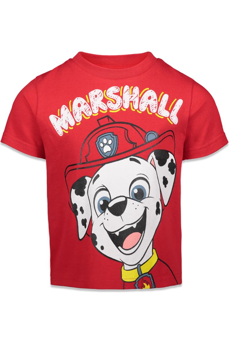 Paw Patrol 4-Pack Short Sleeve T-Shirts, Alternate, color, Green Red Yellow Blue