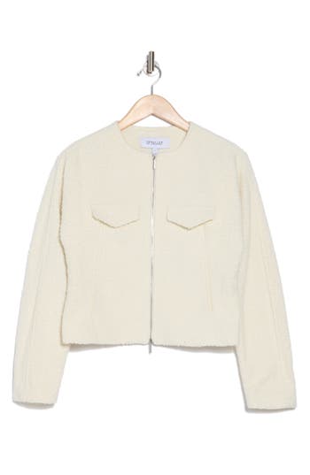 Derek Lam 10 Crosby Prewett Zip Front Jacket In Blanc De Blanc