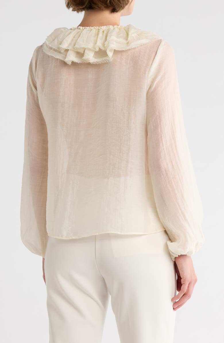 JASON WU Ruffle Long Sleeve Top, Alternate, color, Ivory