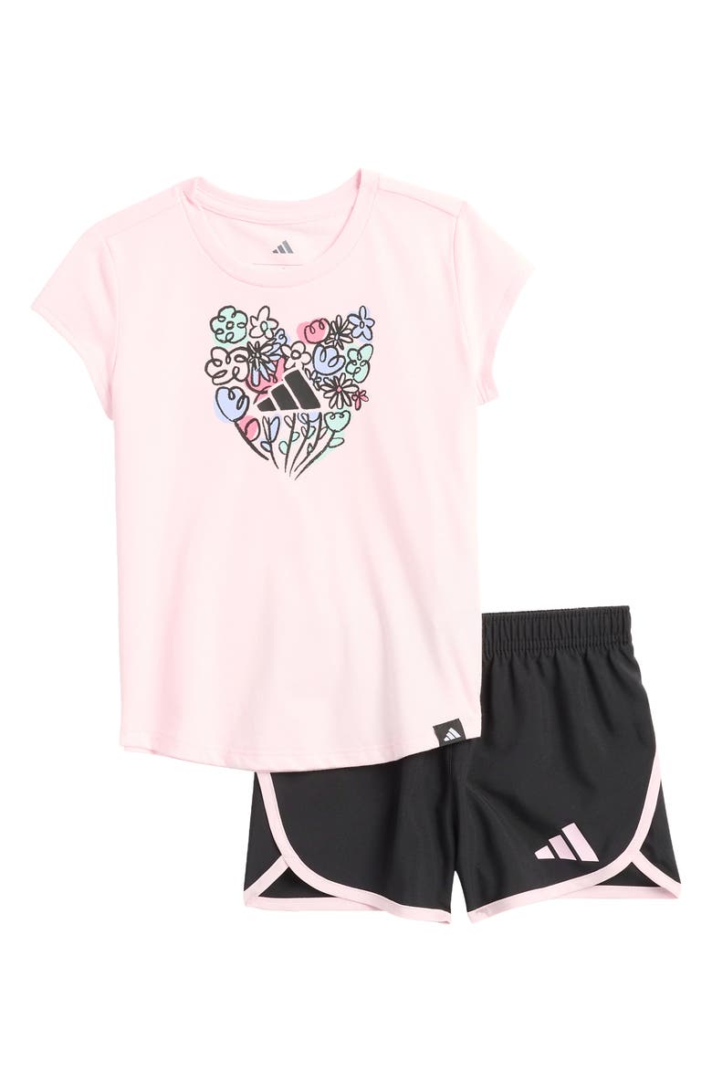 adidas Kids' Logo T-Shirt & Woven Shorts Set, Main, color, 