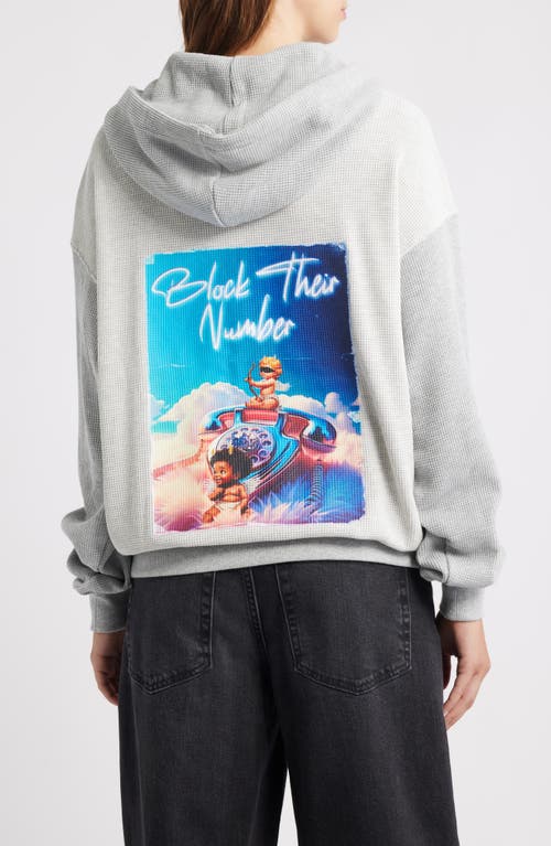 Boys Lie Block Their Number V3 Racer Waffle Knit Hoodie In Gray