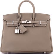 Pre-Owned Hermes Birkin Handbag Grey Togo with Palladium Hardware 25