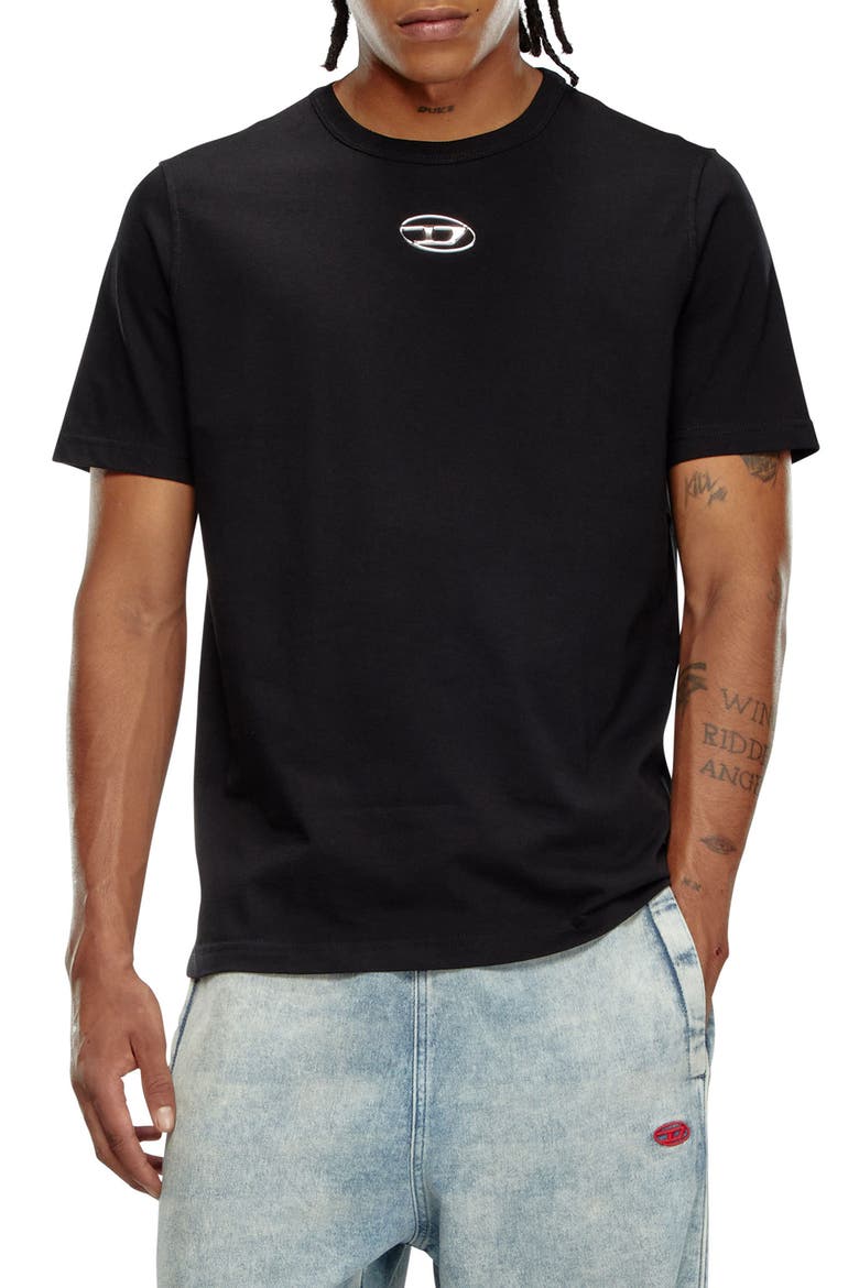 Metallic Oval D Logo T-Shirt, Main, color, DEEP/ BLACK
