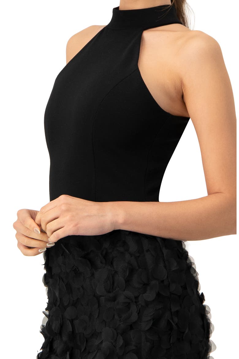 Short Halter Neck Dress, Alternate, color, Black