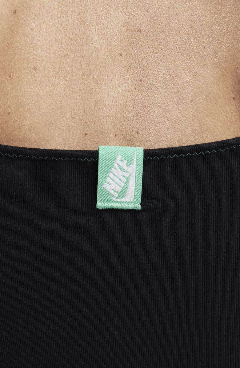 Nike Logo Embroidered Bodysuit, Alternate, color, Black