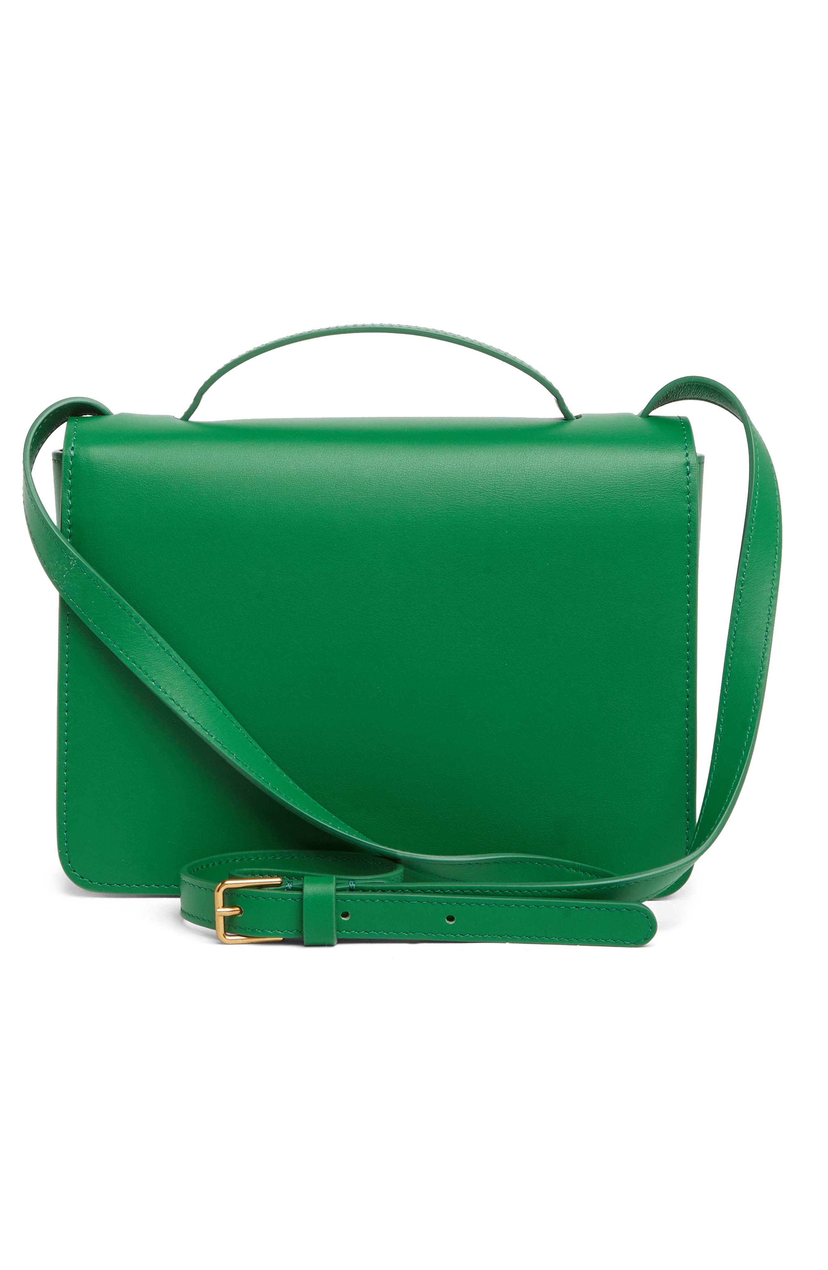 Mansur Gavriel M Frame Leather Shoulder Bag, Alternate, color, Grass