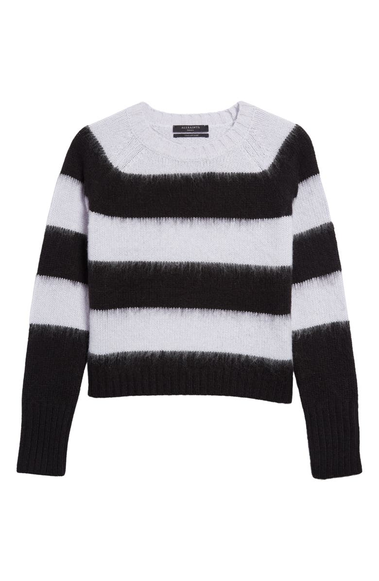 AllSaints Darla Stripe Sweater, Alternate, color, Ash Lilac/ Black