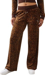 True Religion Crystal Velour Straight Leg Pants