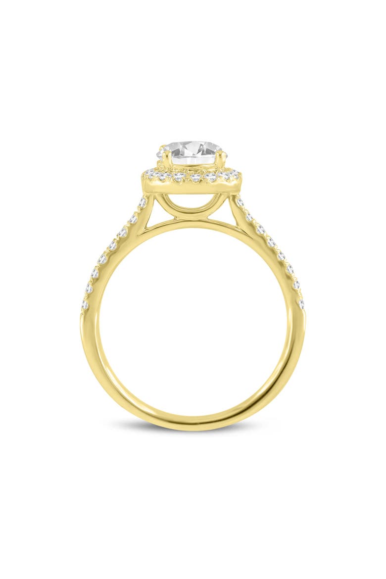 Solstice 14K Yellow Gold Round Cut Lab Grown Round Diamond Halo Engagement Ring - 1.3 Ct, Alternate, color, 14K Yellow Gold