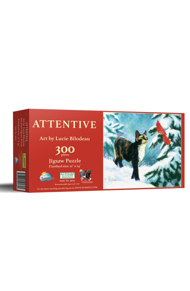 Sunsout Attentive 300 piece Jigsaw Puzzle for Adults, Main, color, Multicolor