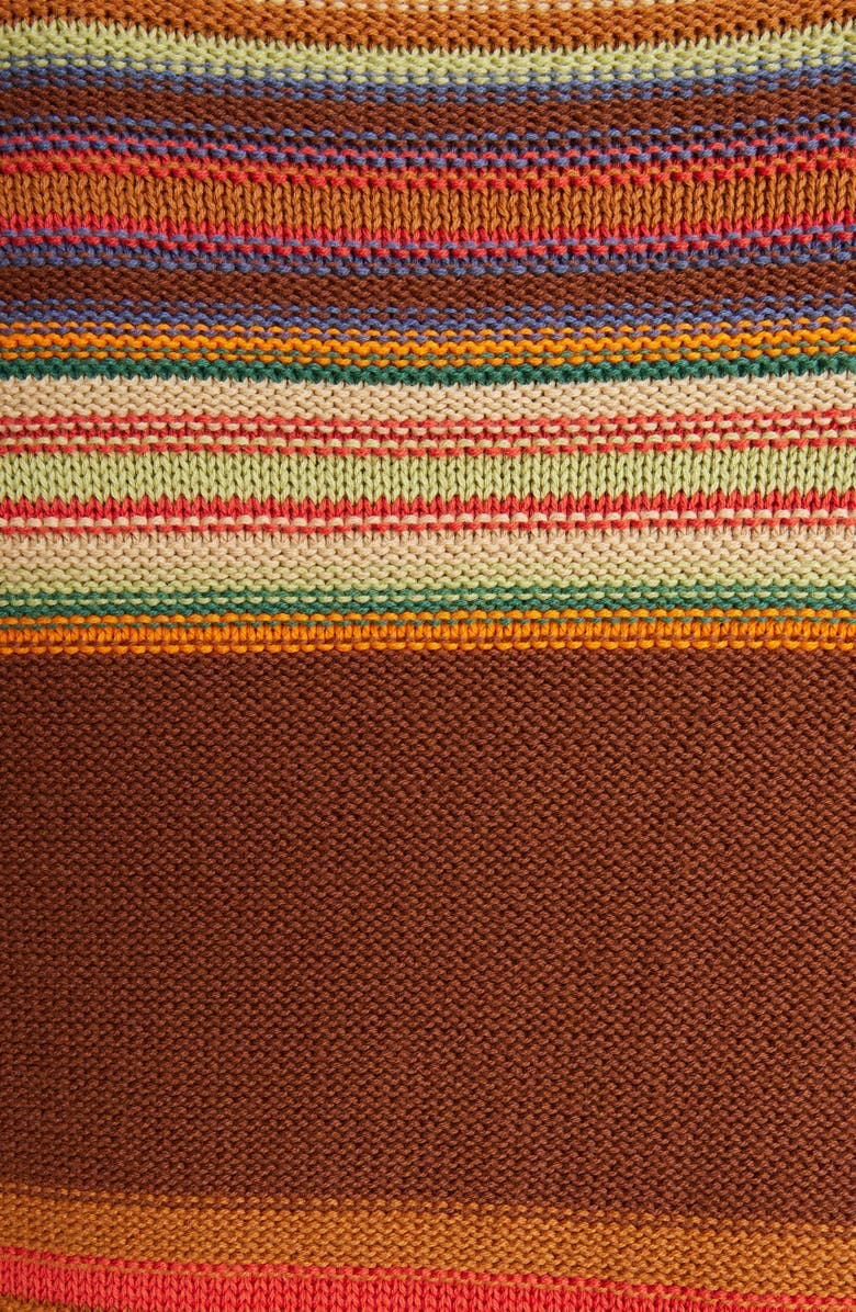 Acne Studios Face Patch Stripe Cotton Crewneck Sweater, Alternate, color, 