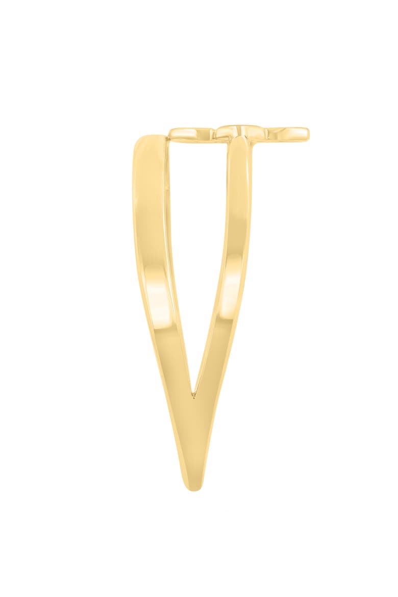14K Yellow Gold Diamond Clover Double Band Ring, Alternate, color, GOLD