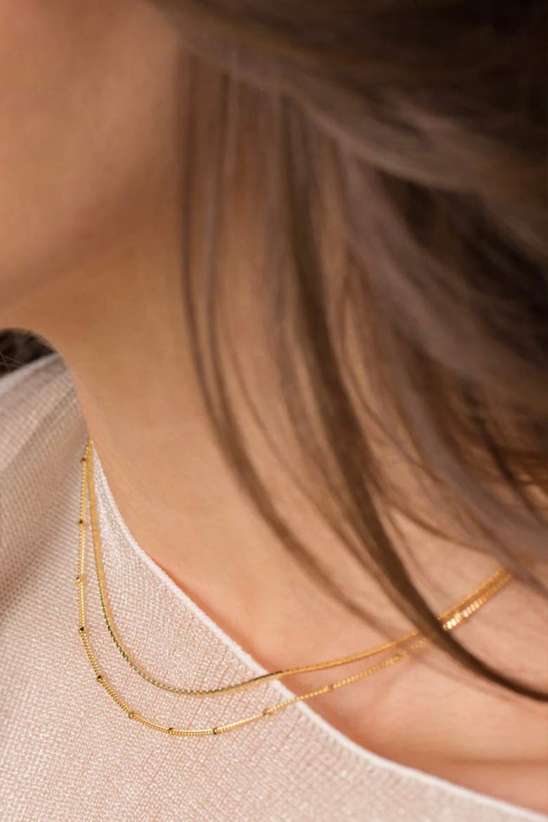 Sterling Silver 18k Gold Plated Savannah Necklace Simple Daily Wear, Alternate, color, Gold
