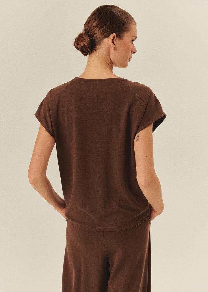 Oaklyn T-Shirt  Polished Embellished Cotton Tee - image 2