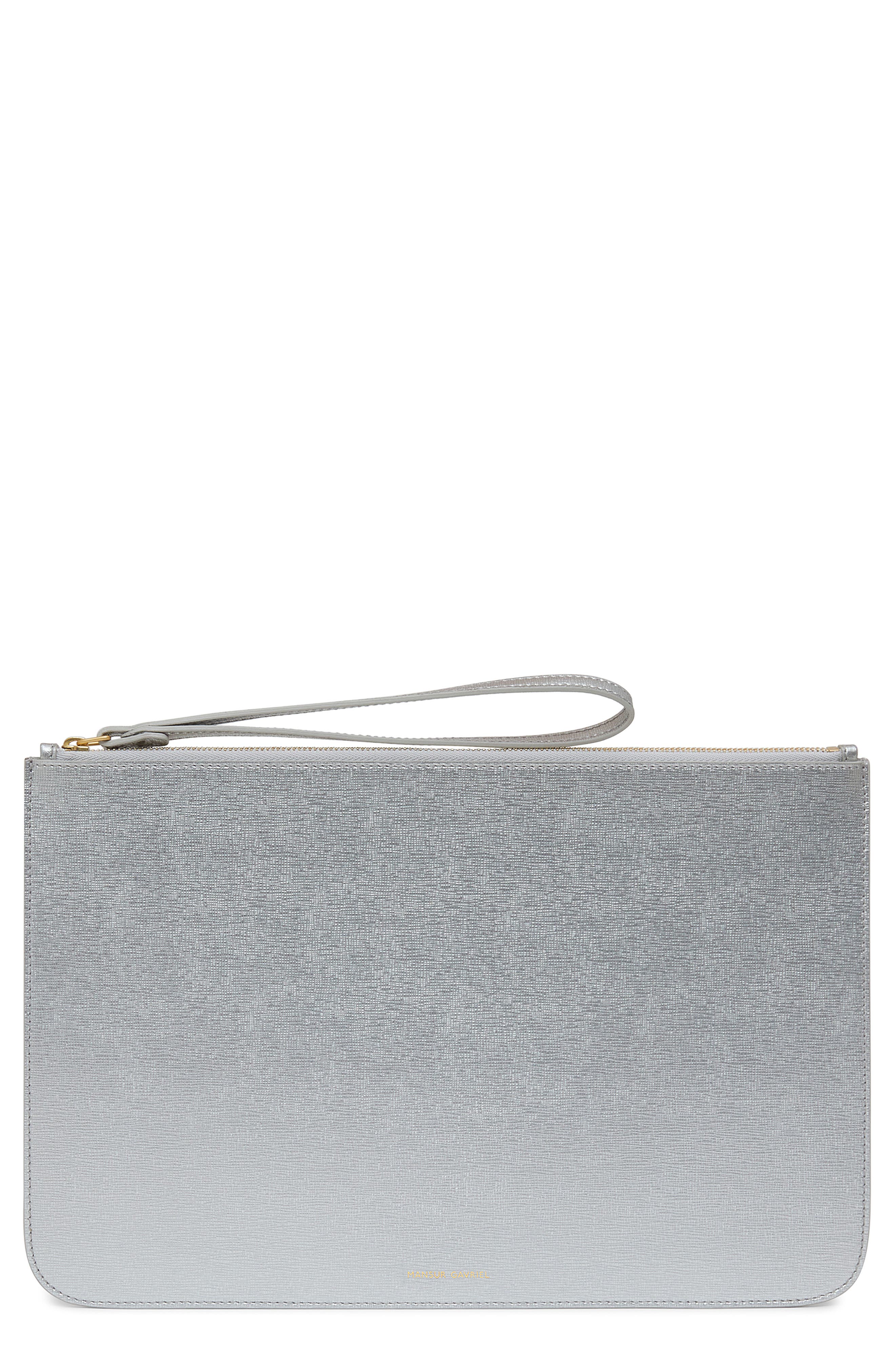 Mansur Gavriel Metallic Leather Clutch