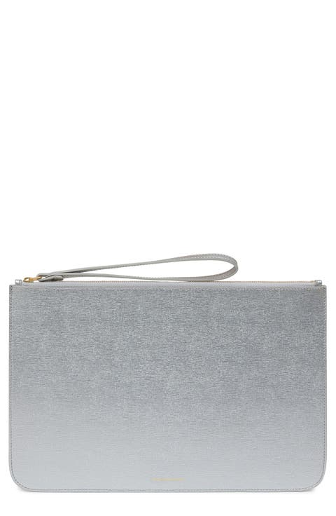 Metallic Leather Clutch
