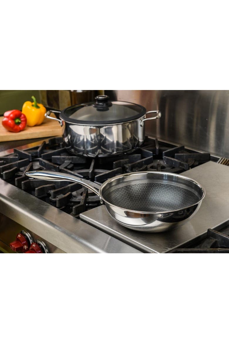 Black Cube 9-1/2 Inch 2.5 Quart Stainless/Nonstick Hybrid Chef's Pan, Alternate, color, Silver