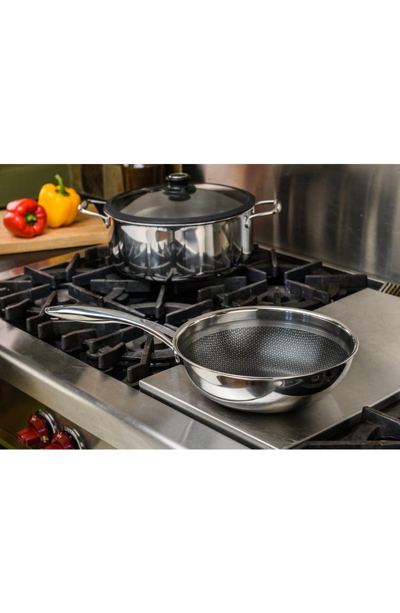 FRIELING Black Cube 9-1/2 Inch 2.5 Quart Stainless/Nonstick Hybrid Chef's Pan, Alternate, color, Silver