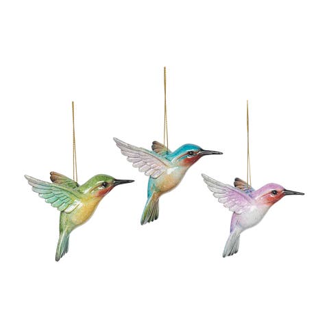 Hummingbird Ornaments, Set of 3