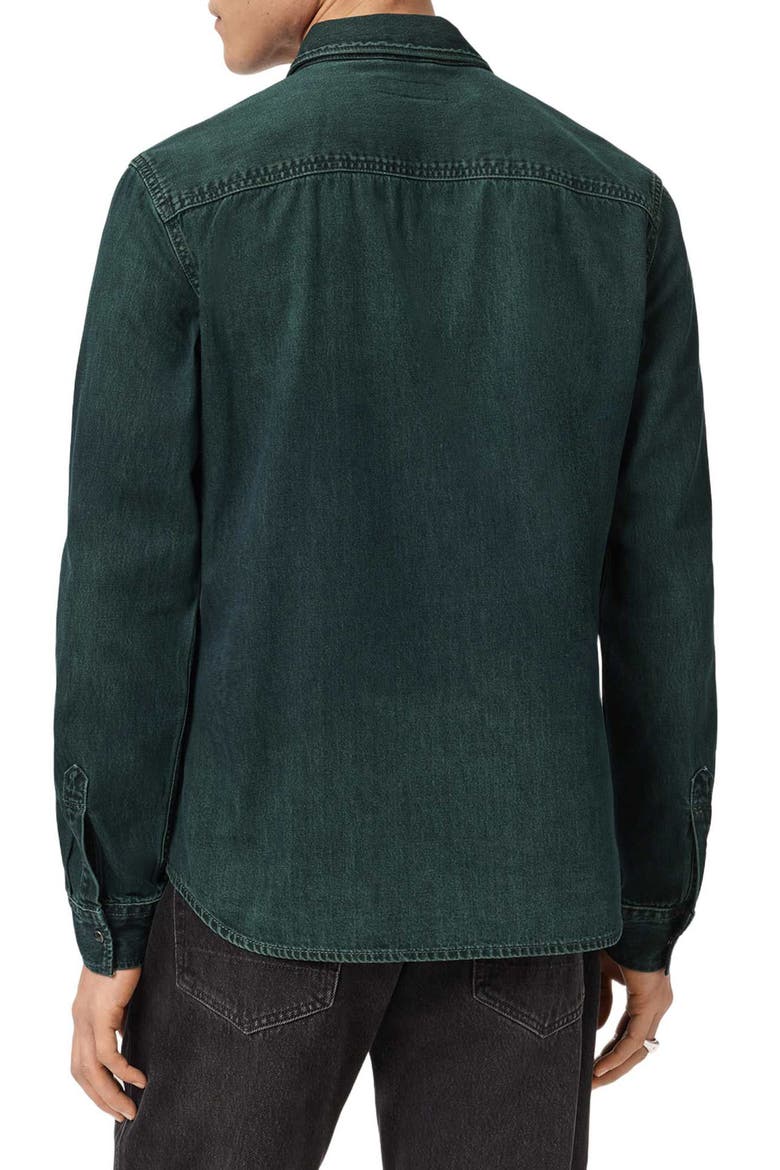 Gleason Cotton Denim Snap Front Shirt, Alternate, color, PHANTOM BLUE
