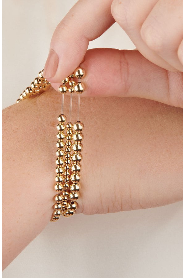 Shimmer 14K Gold Filled Bead Bracelet, Alternate, color, 7"/4mm
