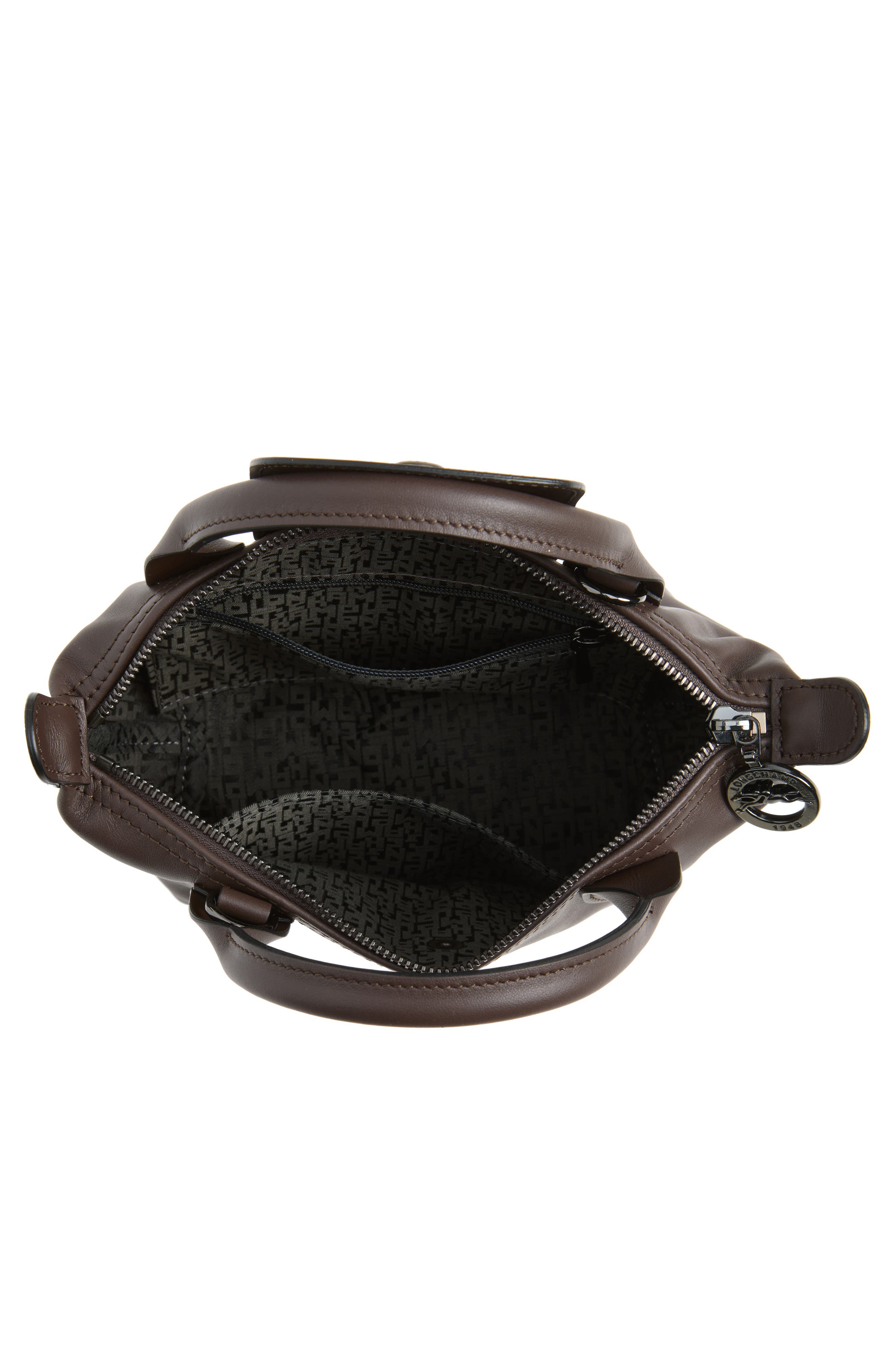 Longchamp Extra Small Le Pliage Xtra Leather Top Handle Bag, Alternate, color, Mocha
