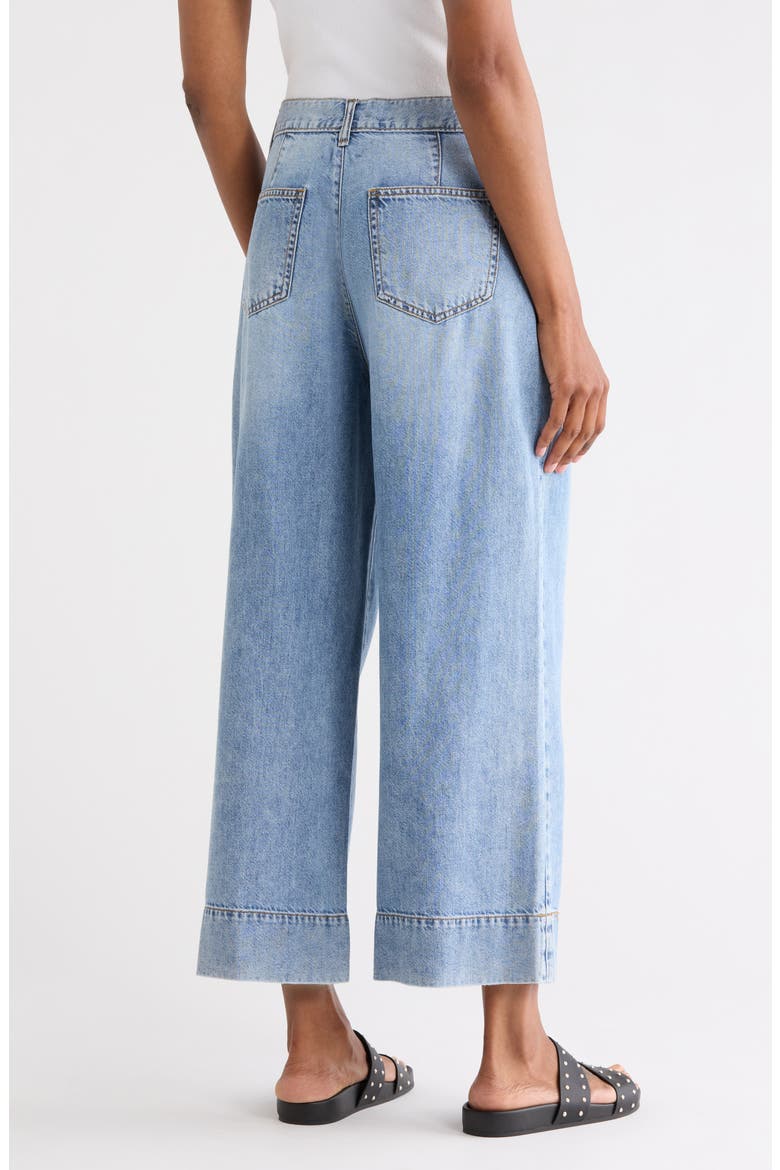 Relaxed Cropped Pleated Jeans, Alternate, color, PALOMA
