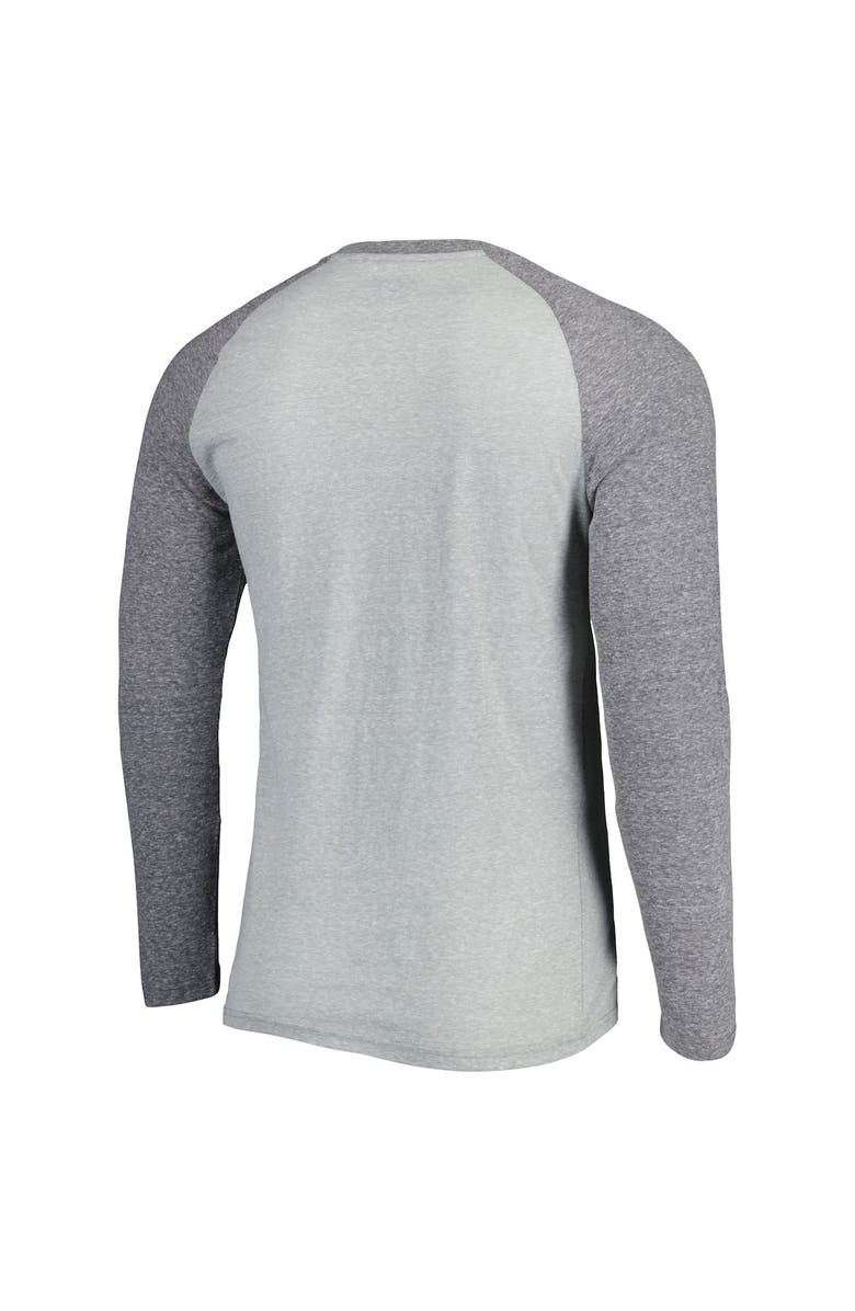 CONCEPTS SPORT Men's Concepts Sport Heather Gray Washington Commanders Ledger Raglan Long Sleeve Henley T-Shirt, Alternate, color,