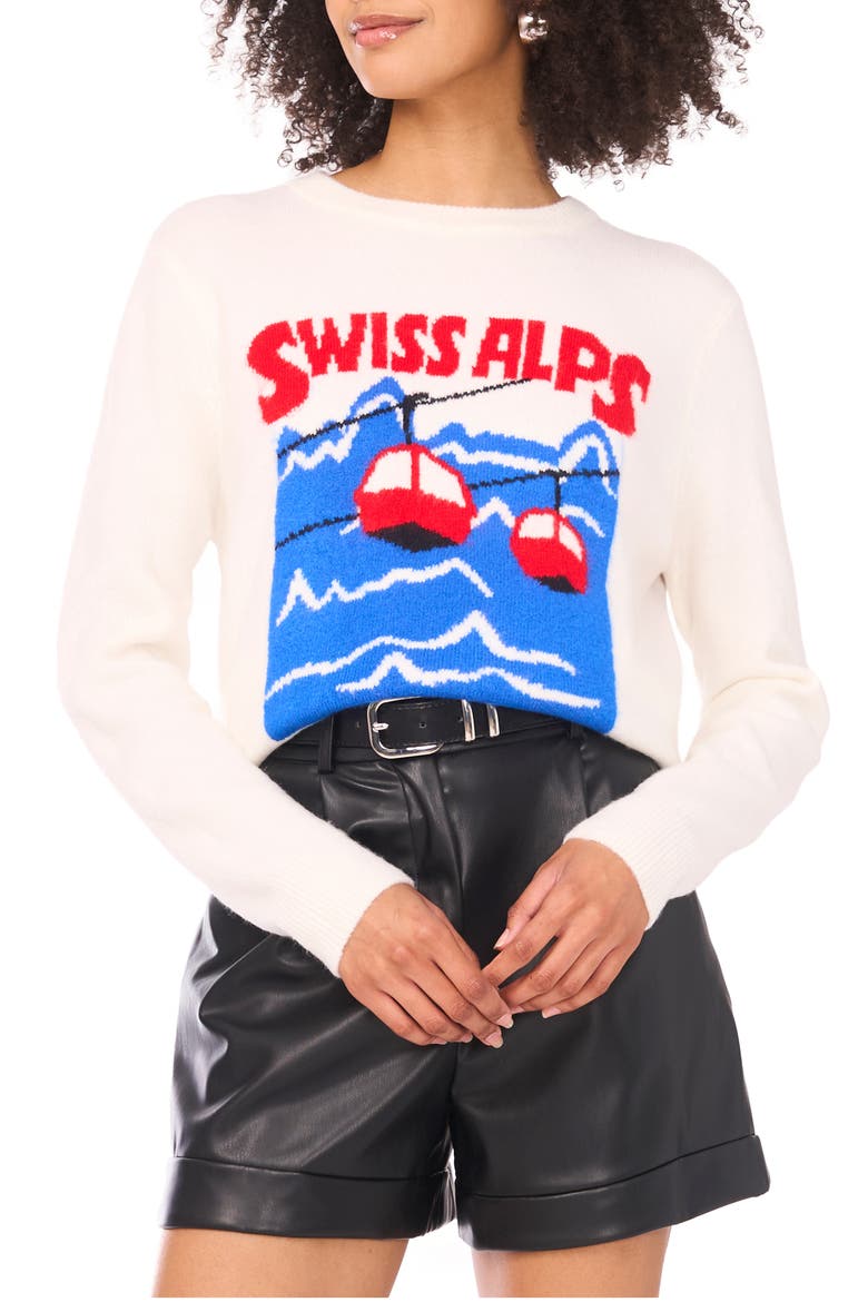 Les Alpes Crewneck Sweater, Main, color, ANTIQUE WHITE