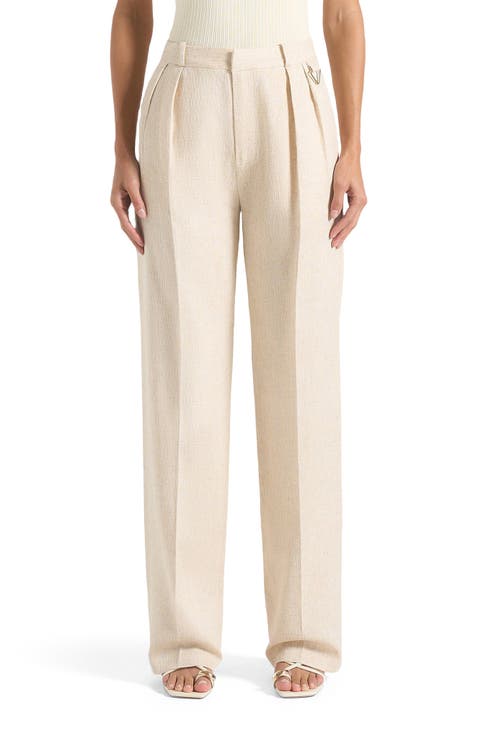 Julie Linen Twin Pleat Trousers