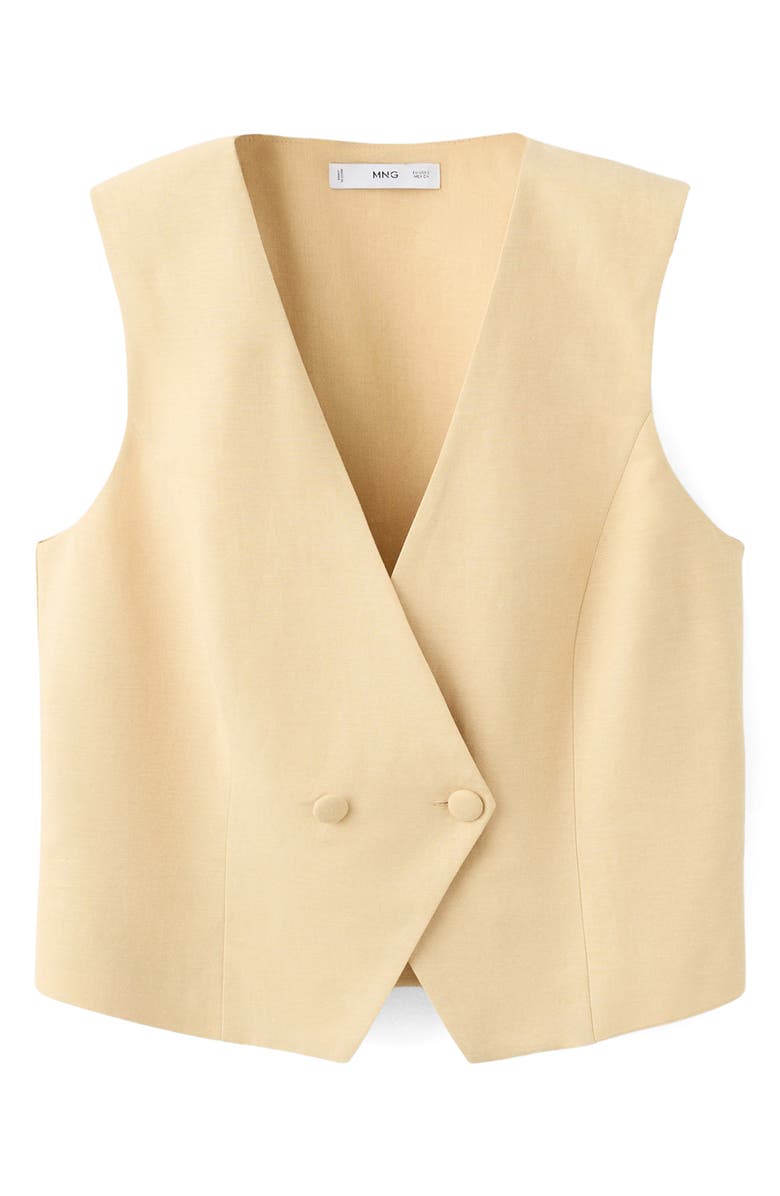 MANGO Double Breasted Vest, Alternate, color, Mustard